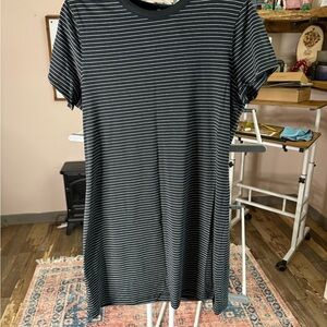 Black and White Striped T-Shirt Dress